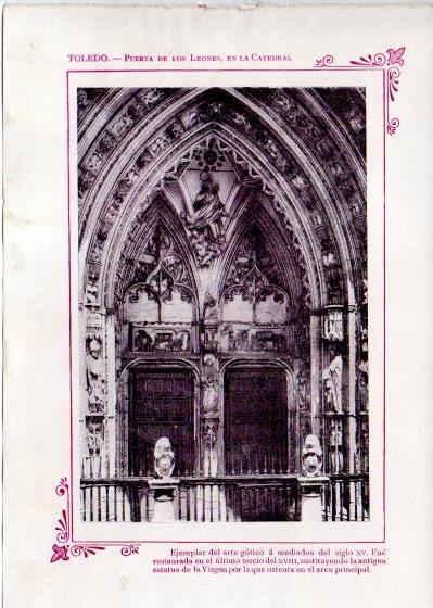 LAMINA V31934: Toledo. Puerta de los Leones en la Catedral