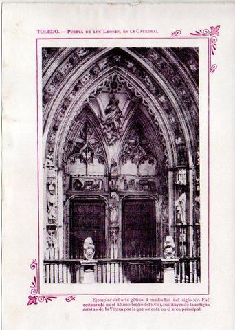 LAMINA V31934: Toledo. Puerta de los Leones en la Catedral