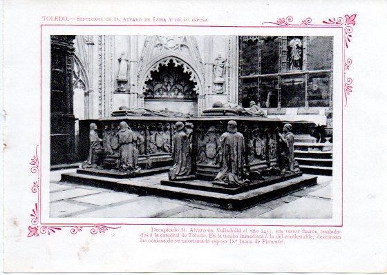 LAMINA V31924: Toledo. Sepulcros de D. Alvaro de Luna y de su esposa
