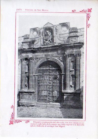 LAMINA V32095: Jaen. Portada de San Miguel