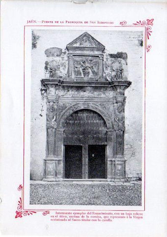 LAMINA V32094: Jaen. Puerta de la Parroquia de San Ildefonso