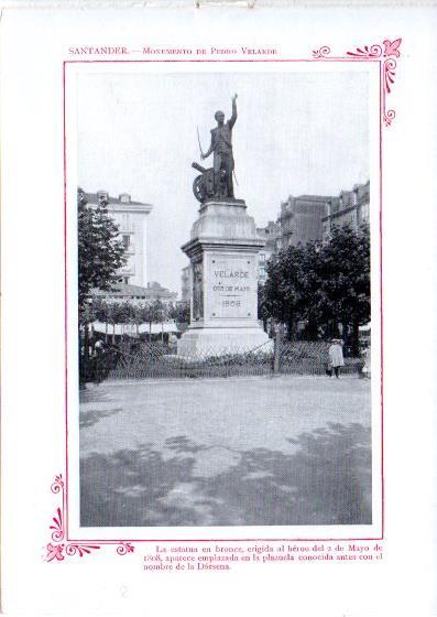 LAMINA V32148: Santander. Monumento de Pedro Velarde