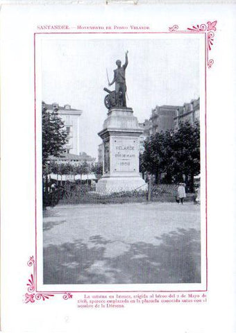LAMINA V32148: Santander. Monumento de Pedro Velarde