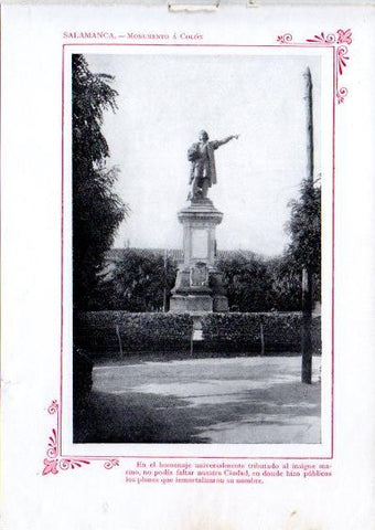 LAMINA V32131: Salamanca. Monumento a Colon