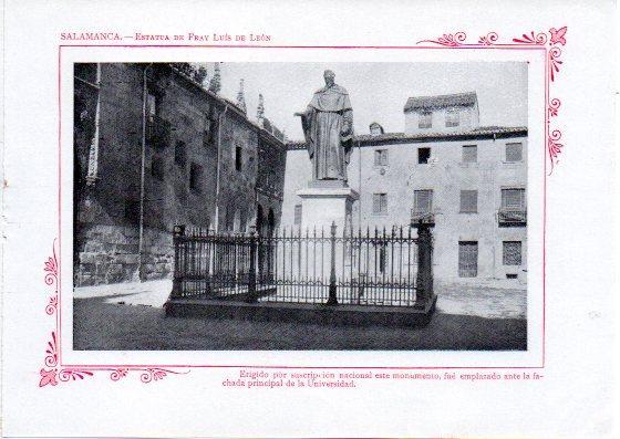 LAMINA V32122: Salamanca. Estatua de Fray Luis de Leon