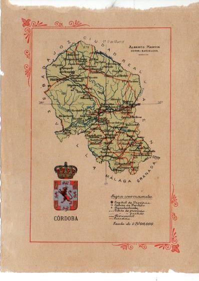 LAMINA V32025: Mapa de la Provincia de Cordoba