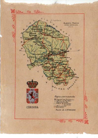 LAMINA V32025: Mapa de la Provincia de Cordoba