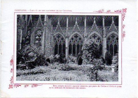 LAMINA V32052: Pamplona. Claustros de la Catedral lado oeste