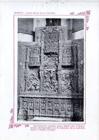 LAMINA V32077: Huesca. Altar mayor de la Catedral
