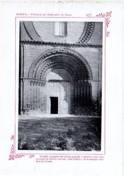 LAMINA V32075: Huesca. Portada del Santuario de Salas