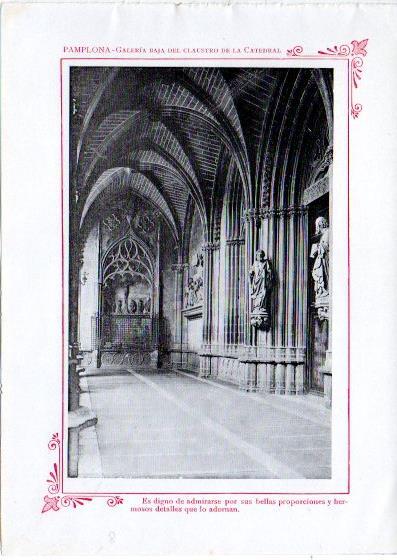 LAMINA V32057: Pamplona. Claustro de la Catedral galeria baja