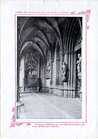 LAMINA V32057: Pamplona. Claustro de la Catedral galeria baja