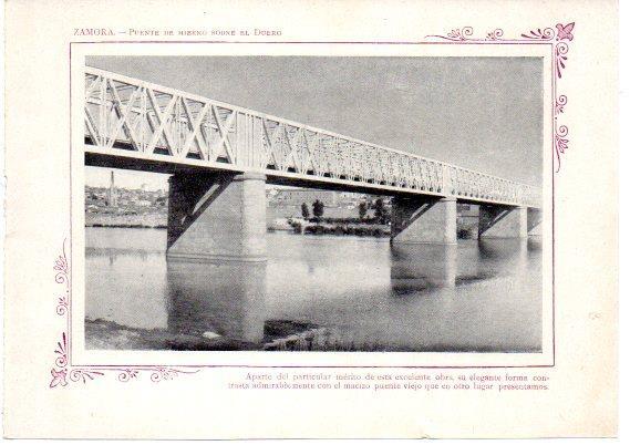 LAMINA V31720: Zamora. Puente de hierro sobre el Duero