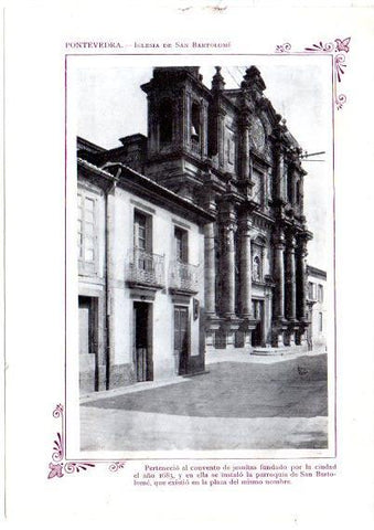LAMINA V31715: Pontevedra. Iglesia de San Bartolome