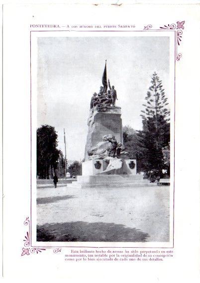 LAMINA V31714: Pontevedra. Monumento a los Heroes del Puente Sampayo