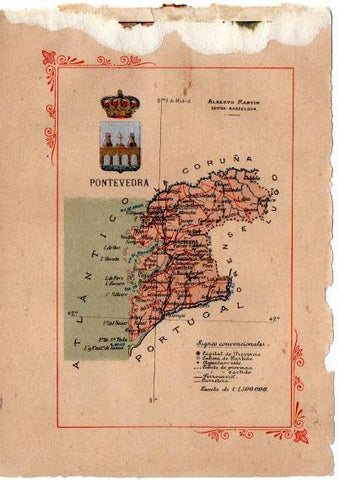LAMINA V31702: Mapa de la Provincia de Pontevedra