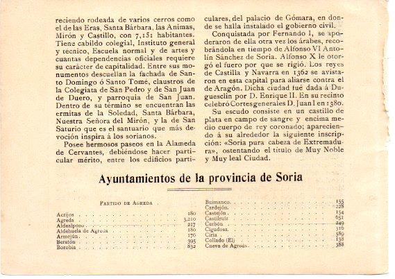LAMINA V31701: Relacion Ayuntamientos de la Provincia de Soria