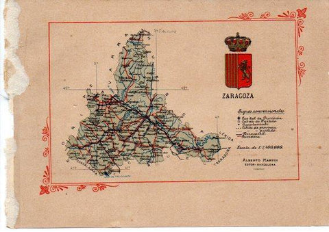 LAMINA V31737: Mapa de la Provincia de Zaragoza