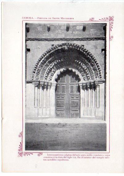 LAMINA V31733: Zamora. Portada de Santa Magdalena