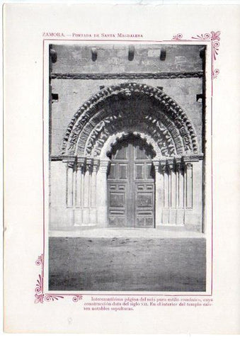 LAMINA V31733: Zamora. Portada de Santa Magdalena