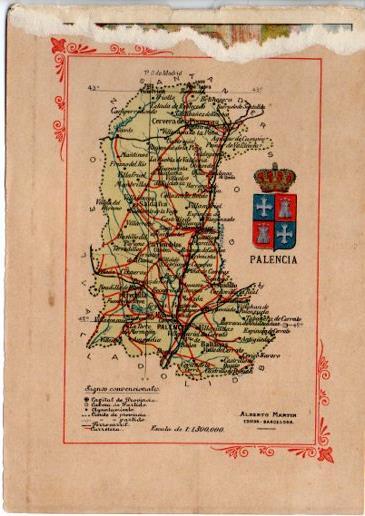 LAMINA V31648: Mapa de la Provincia de Palencia