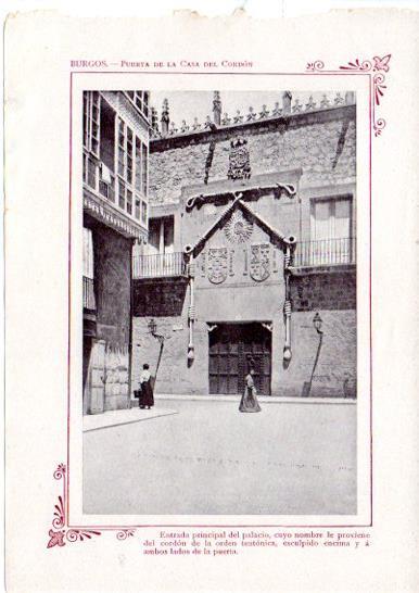 LAMINA V31646: Burgos. Puerta de la Casa del Cordon