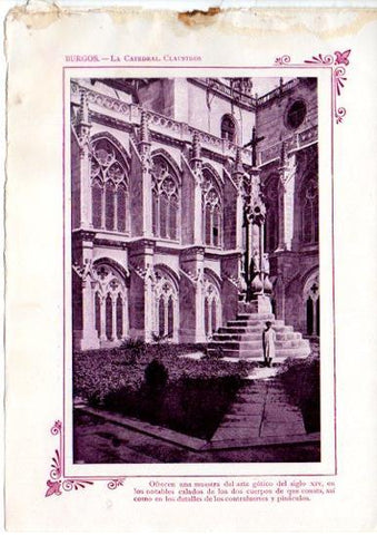 LAMINA V31643: Burgos. Claustros de la Catedral