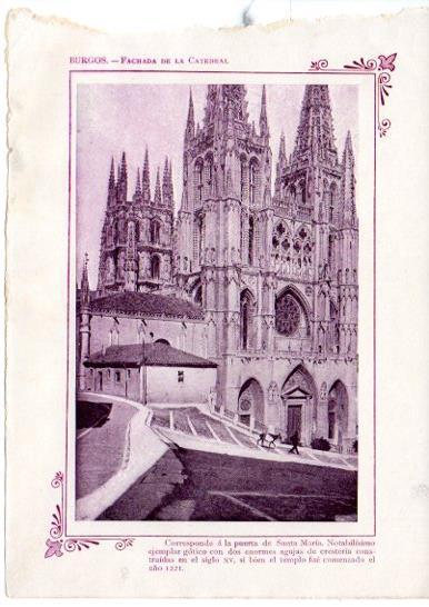 LAMINA V31642: Burgos. Fachada de la Catedral