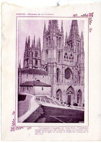LAMINA V31642: Burgos. Fachada de la Catedral