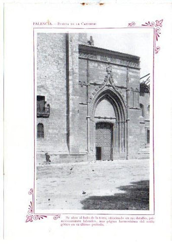 LAMINA V31662: Palencia. Puerta de la Catedral