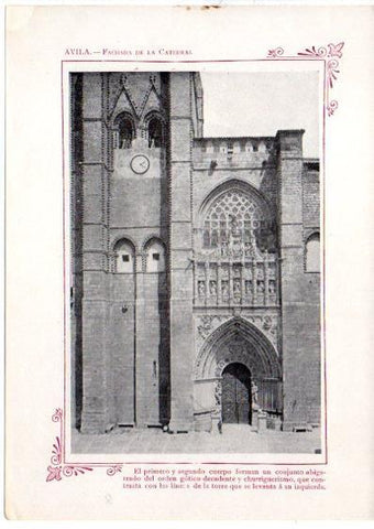 LAMINA V31682: Avila. Fachada de la Catedral
