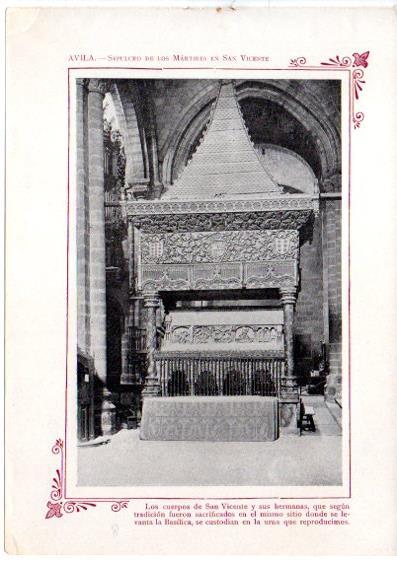 LAMINA V31678: Avila. Sepulcro de los Martires en San Vicente