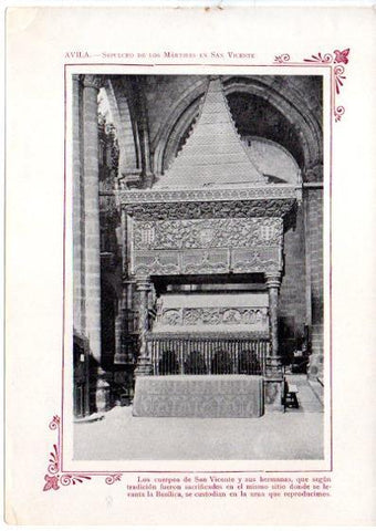 LAMINA V31678: Avila. Sepulcro de los Martires en San Vicente
