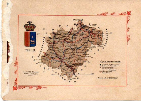 LAMINA V31846: Mapa de la Provincia de Teruel