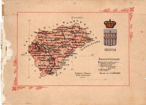 LAMINA V31828: Mapa de la Provincia de Segovia