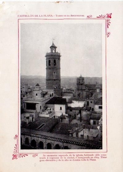 LAMINA V31880: Castellon de la Plana. Torre de la Arciprestal