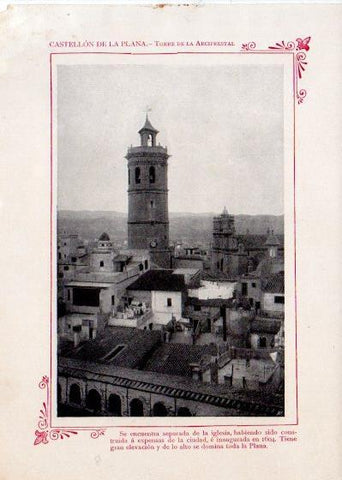 LAMINA V31880: Castellon de la Plana. Torre de la Arciprestal