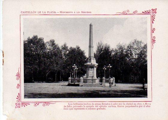 LAMINA V31872: Castellon de la Plana. Monumento a los Martires