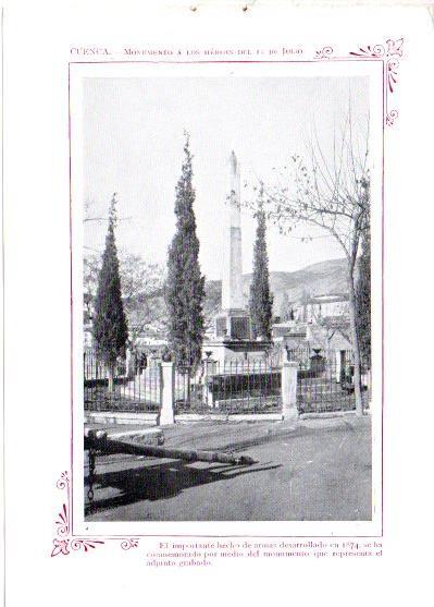 LAMINA V31823: Cuenca. Monumento a los heroes del 15 de Julio