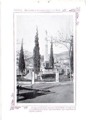 LAMINA V31823: Cuenca. Monumento a los heroes del 15 de Julio