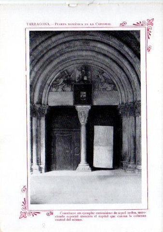 LAMINA V31768: Tarragona. Puerta romanica de La Catedral