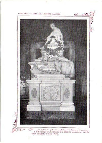 LAMINA V31799: Gerona. Tumba del General Alvarez
