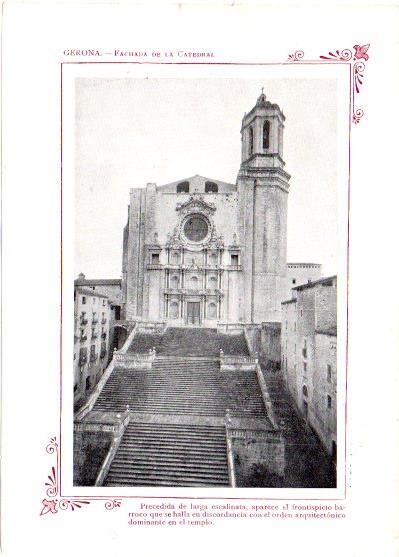 LAMINA V31798: Gerona. Fachada de La Catedral