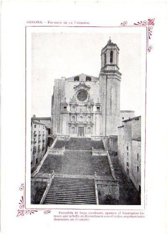 LAMINA V31798: Gerona. Fachada de La Catedral