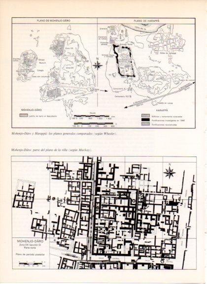 LAMINA V32250: Planos de Mohenjo-Daro y Harappa según Wheeler