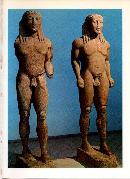 LAMINA V32333: Esculturas de Cleobis y Biton en trasera miniatura de la ciudad de Babilonia