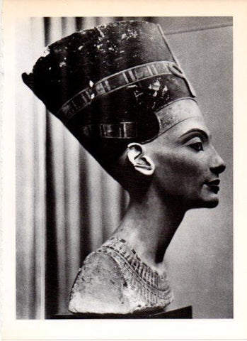 LAMINA V32317: Busto de Nefertiti en trasera Estatua de Ramses II