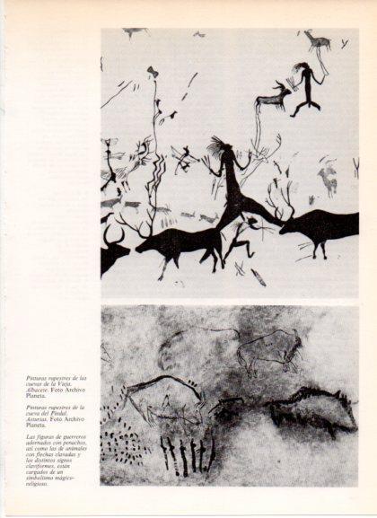 LAMINA V32193: Pinturas rupestres cuevas de la Vieja y del Pindal