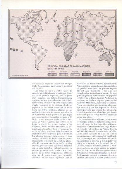 LAMINA V32161: Mapa del mundo principales razas de la humanidad