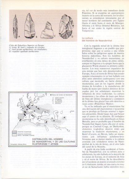 LAMINA V32165: Mapa distribucion del hombre Neanderthal en Europa